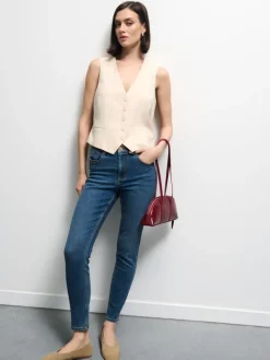 MOHITO Jeansy skinny push up niebieski Fashion
