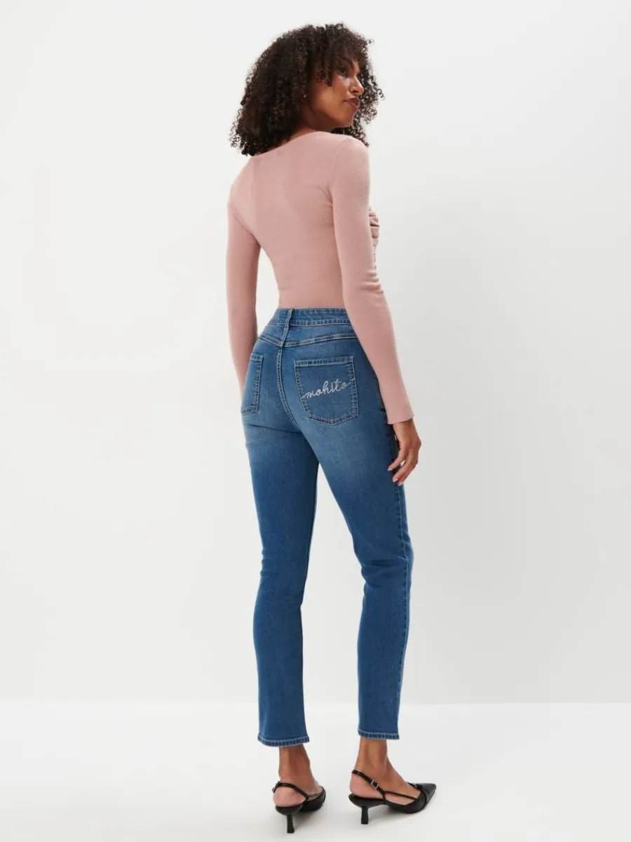 MOHITO Jeansy slim niebieski Discount