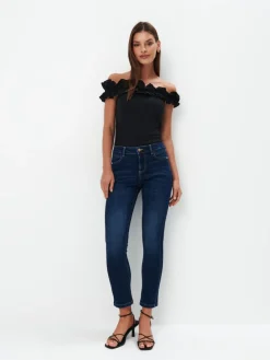 MOHITO Jeansy slim granatowy Outlet