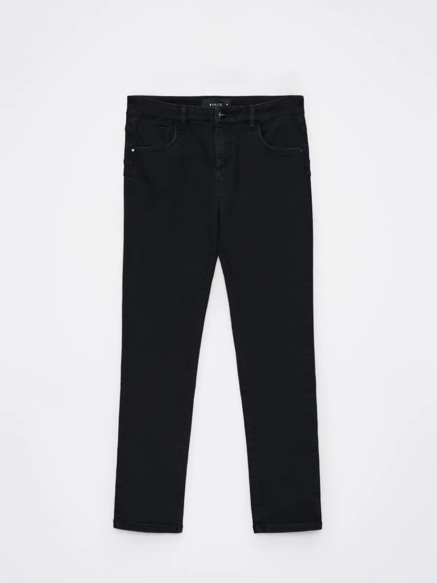 MOHITO Jeansy slim push up czarny New