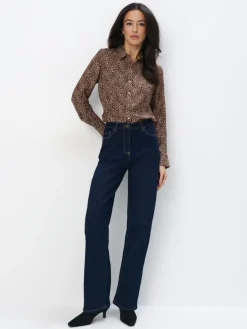 MOHITO Jeansy straight granatowy Outlet