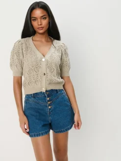 MOHITO Kardigan z bawełną oliwkowy Fashion