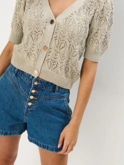 MOHITO Kardigan z bawełną oliwkowy Fashion