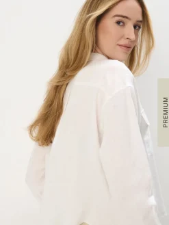MOHITO Koszula z lnu i wiskozy kremowy Fashion