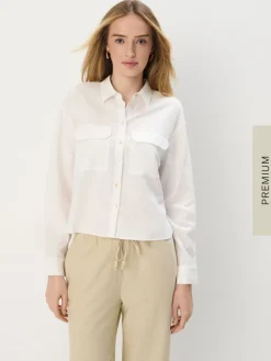MOHITO Koszula z lnu i wiskozy kremowy Fashion