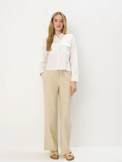 MOHITO Koszula z lnu i wiskozy kremowy Fashion