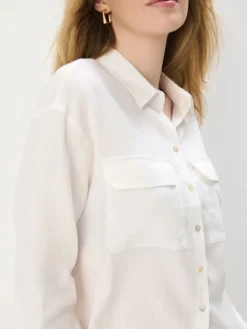 MOHITO Koszula z lnu i wiskozy kremowy Fashion