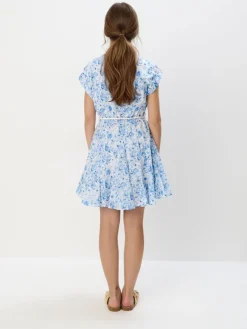 MOHITO Koszulowa błękitna sukienka mini w kwiaty bu0142u0119kitny Discount