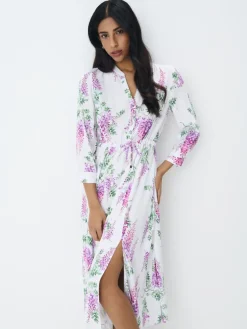 MOHITO Koszulowa sukienka midi z wiskozy biau0142y Discount
