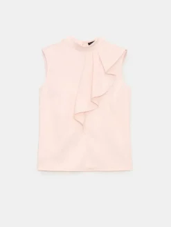 MOHITO Kremowa bluzka z wiskozą pastelowy ru00f3u017cowy Clearance