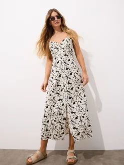 MOHITO Letnia sukienka maxi czarny Clearance