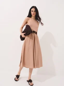 MOHITO Letnia sukienka midi bru0105zowy Outlet