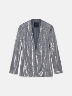 MOHITO Marynarka z cekinami szary Fashion