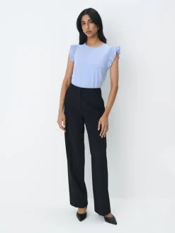 MOHITO Niebieska bluzka z falbankami bu0142u0119kitny Outlet