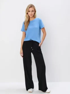 MOHITO Niebieski sweter z wiskozą bu0142u0119kitny New