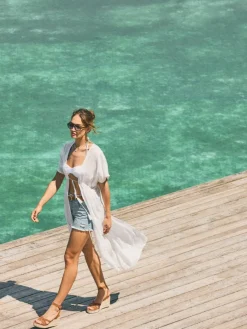 MOHITO Pareo plażowe biau0142y Discount
