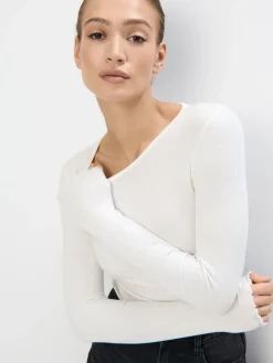 MOHITO Prążkowana bluzka biau0142y Online
