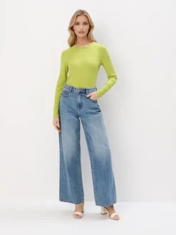 MOHITO Prążkowana bluzka neonowy Outlet