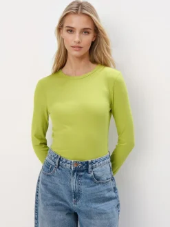 MOHITO Prążkowana bluzka neonowy Outlet