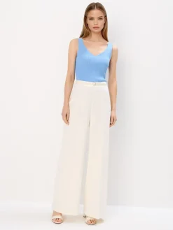 MOHITO Prążkowany błękitny top bu0142u0119kitny Online