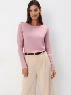 MOHITO Pudrowy sweter z wiskozą pastelowy ru00f3u017cowy Sale
