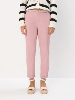 MOHITO Różowe spodnie chino slim z paskiem ru00f3u017cowy Clearance