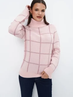 MOHITO Różowy sweter z golfem pastelowy ru00f3u017cowy Sale