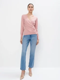 MOHITO Różowy sweter z kopertowym dekoltem ru00f3u017cowy Discount