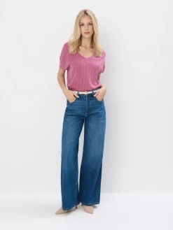 MOHITO Różowy sweter z metalizowaną nitką ru00f3u017cowy Clearance