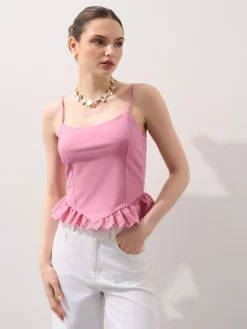 MOHITO Różowy top na ramiączkach ru00f3u017cowy Outlet