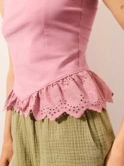 MOHITO Różowy top na ramiączkach ru00f3u017cowy Outlet
