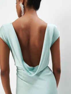 MOHITO Satynowa sukienka maxi miu0119towy Clearance