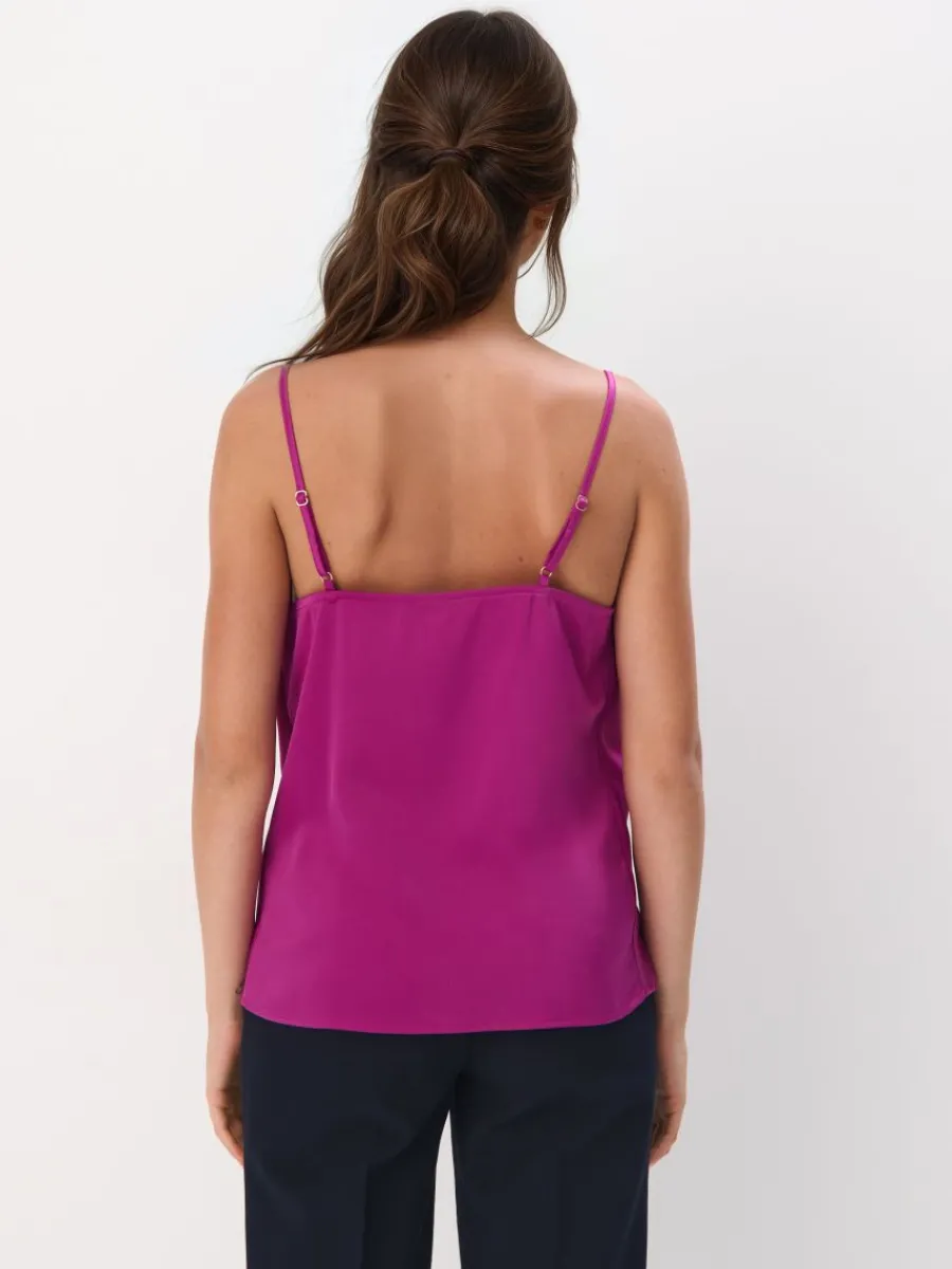 MOHITO Satynowy fuksjowy top fioletowy Discount