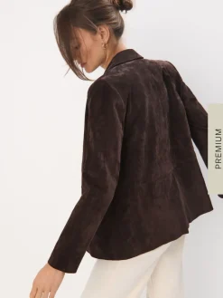 MOHITO Skórzana marynarka oversize bru0105zowy Best