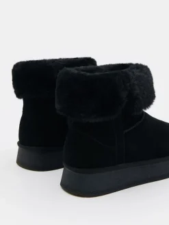MOHITO Skórzane czarne buty śniegowce czarny Online