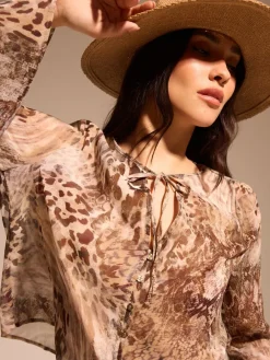 MOHITO Słomkowy kapelusz beu017cowy Hot