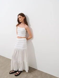 MOHITO Spódnica maxi biau0142y Clearance