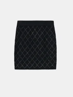 MOHITO Spódnica mini z ozdobnymi elementami czarny Outlet