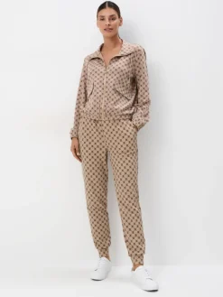 MOHITO Spodnie dresowe w monogram beu017cowy Outlet