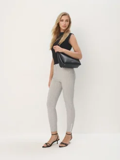 MOHITO Spodnie skinny w pepitkę czarny Fashion