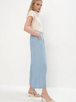 MOHITO Spodnie z lyocellu niebieski Fashion