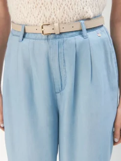 MOHITO Spodnie z lyocellu niebieski Fashion