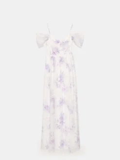 MOHITO Sukienka maxi w kwiaty kremowy Discount