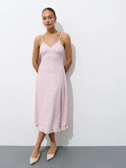 MOHITO Sukienka midi na ramiączkach pastelowy ru00f3u017cowy Hot