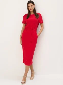 MOHITO Sukienka midi z krótkim rękawem czerwony Fashion