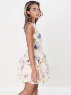 MOHITO Sukienka mini w fioletowe kwiaty bu0142u0119kitny Sale
