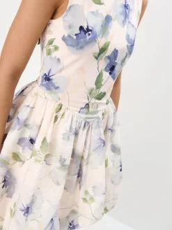 MOHITO Sukienka mini w fioletowe kwiaty bu0142u0119kitny Sale