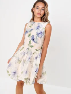 MOHITO Sukienka mini w fioletowe kwiaty bu0142u0119kitny Sale