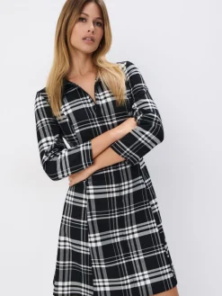 MOHITO Sukienka mini w kratę czarny New