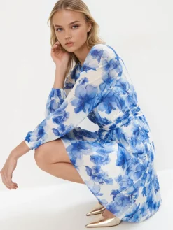 MOHITO Sukienka mini w kwiaty bu0142u0119kitny Best